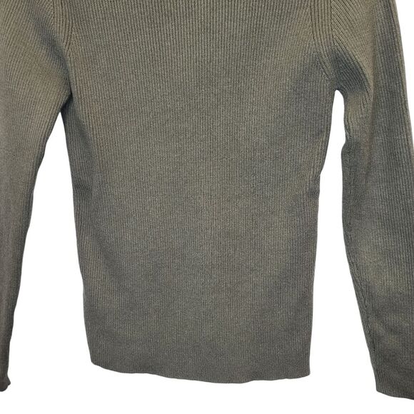 NWT Fashion Women's Quarter Zip Pullover Turtleneck Dark Green Sweater S - Picture 7 of 13